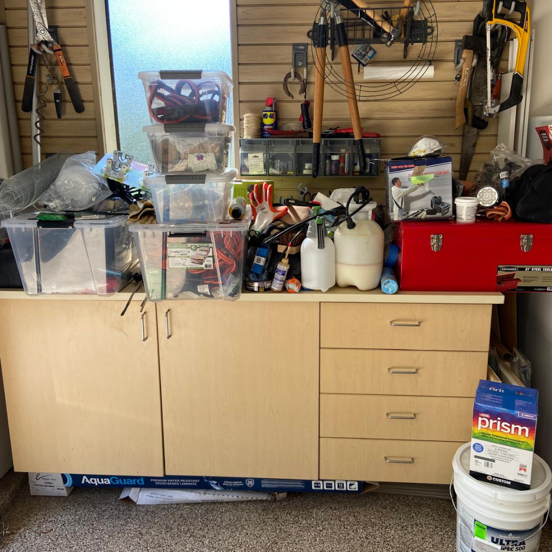 Kitchen cabinet organized by professional organizer